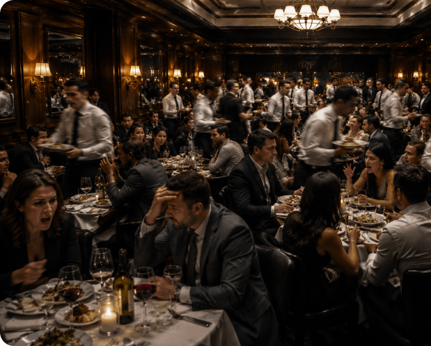 Busy restaurant, slammed